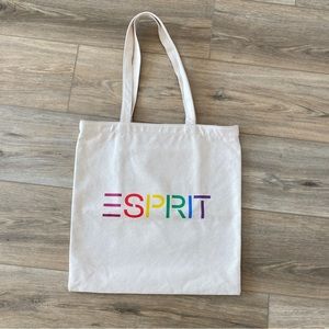 ESPRIT RAINBOW LOGO CANVAS TOTE BAG